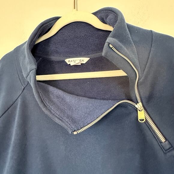 Athleta Navy Asymmetrical Zip Pullover Sweatshirt - Picture 7 of 13